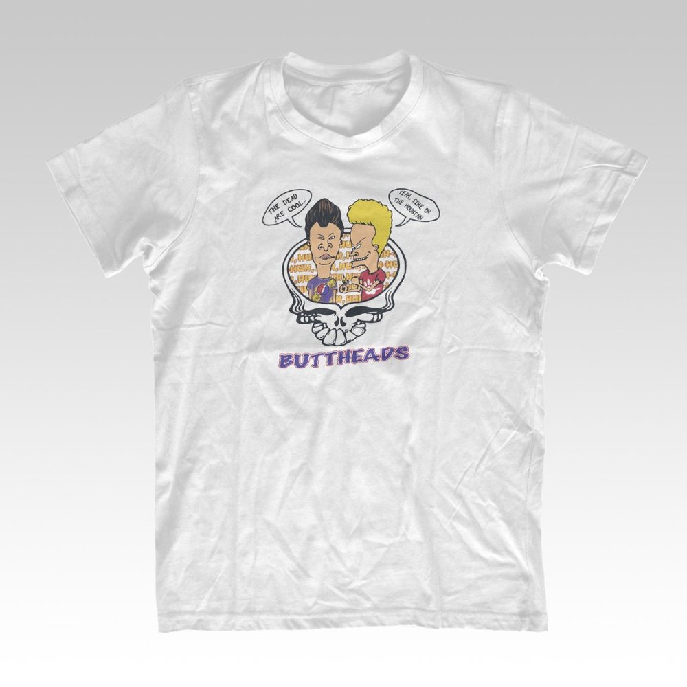 ZJD Grateful Dead Beavis and Butthead Fire the mountain lot style T-shirt NWT